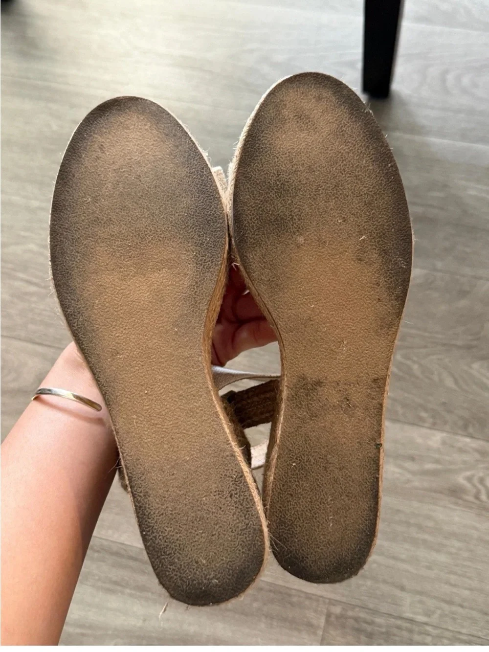 MIA Neutral Woven Espadrille Wedge Sandals